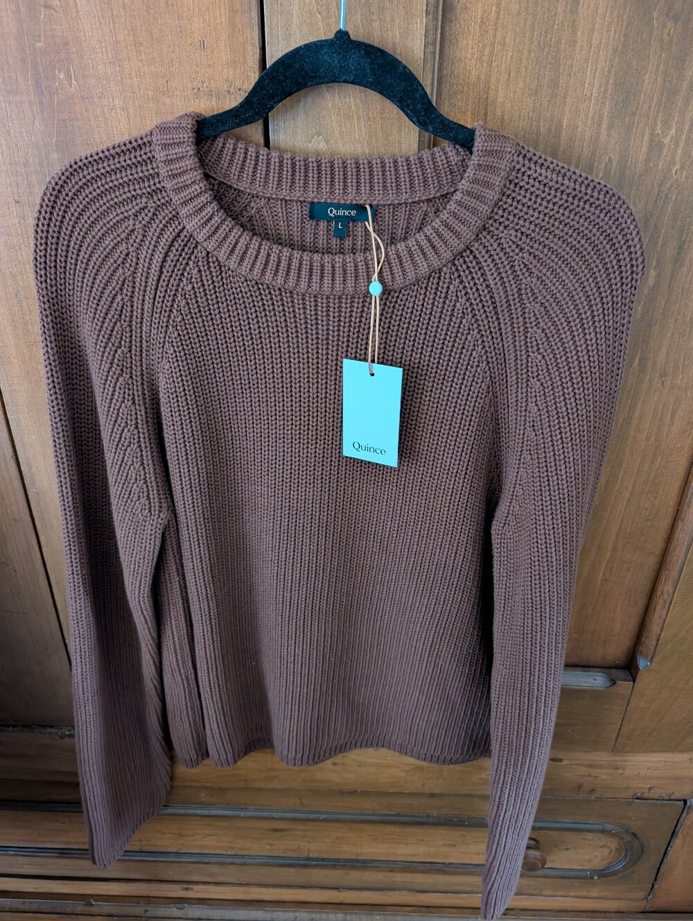 Quince 100% Organic Cotton Fisherman Crew Sweater (NWT)
